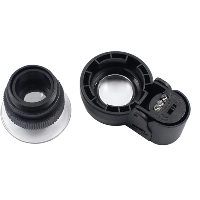 45x LED Handheld Magnifying Glass – Pocket Microscope & Holster LED Magnifying Glass Axl