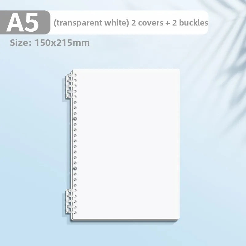 Transparent PP Loose-Leaf Binder Cover A4 A5 B5 – DIY Notebook Binder Cover Axl