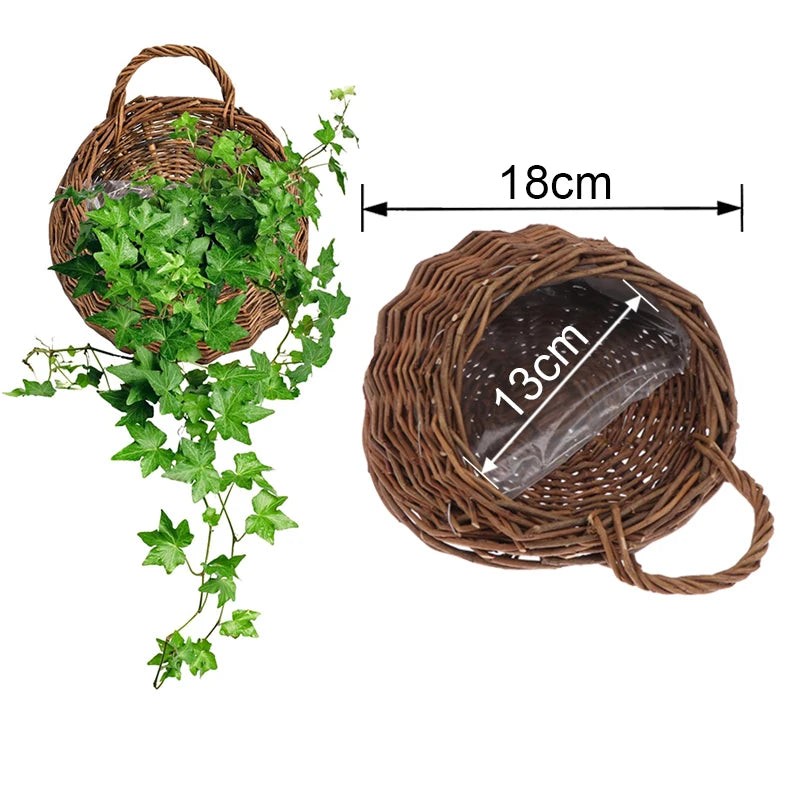 Handmade Wicker Hanging Basket – Rattan Wall Planter Décor Wicker Hanging Basket Axl