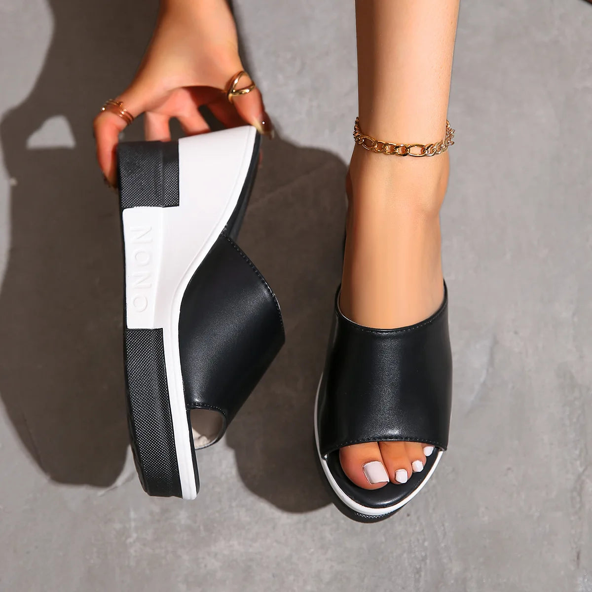 Women's Wedge Platform Slides – High Heel Summer Sandals Wedge Platform Sandals Axl