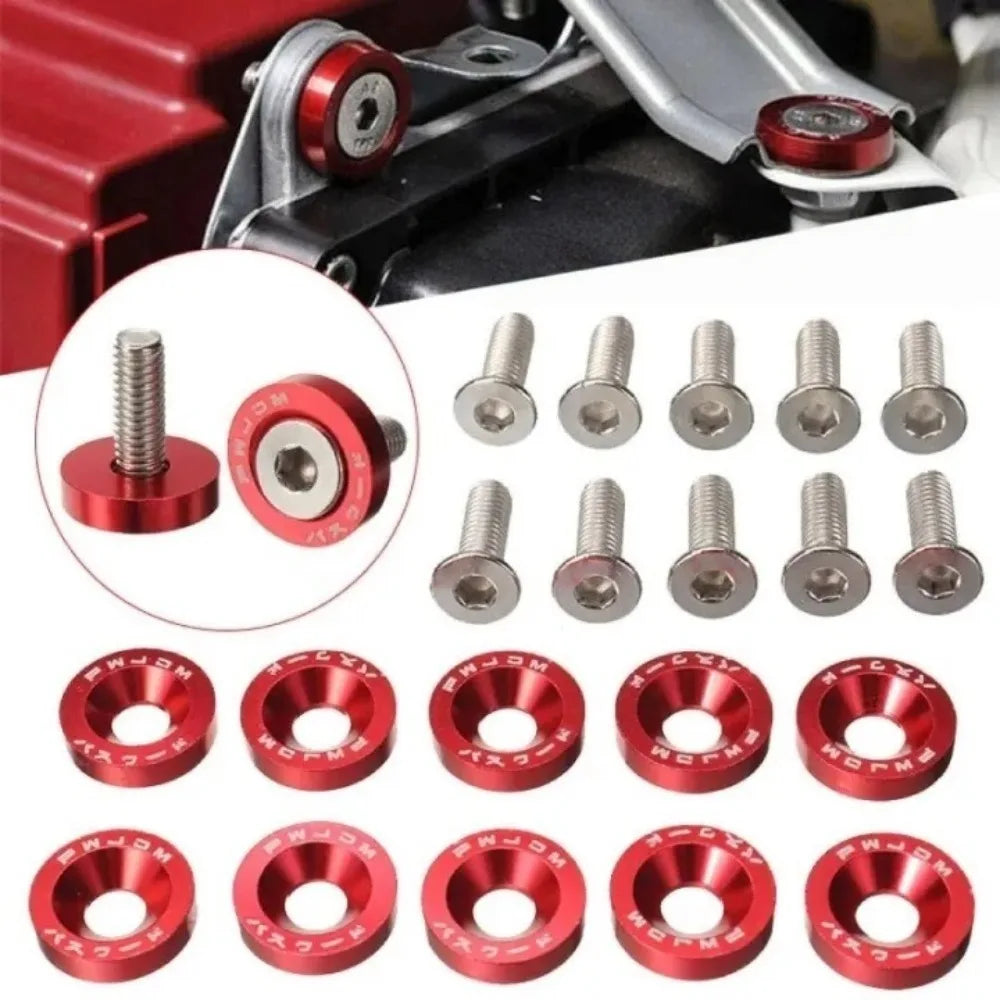 10-Set Car Metal Fender Washer & Bumper Fastener Kit Automotive Fastener Kit Axl
