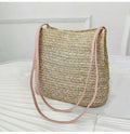 Women's Straw Rattan Woven Beach Bag – Boho Shoulder Tote Woven Straw Handbag Axl 2
