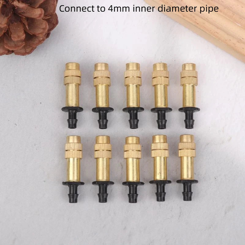 10-Pack Brass Misting Nozzles – Adjustable Garden Micro Sprinklers Garden Misting Nozzles Axl A1