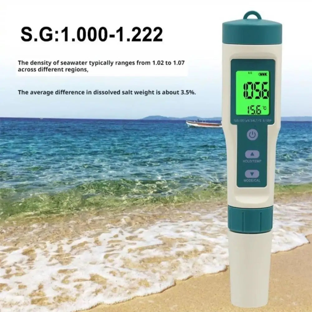 8-in-1 Digital Water Quality Tester – pH ORP TDS EC Salinity Water Quality Meter Axl