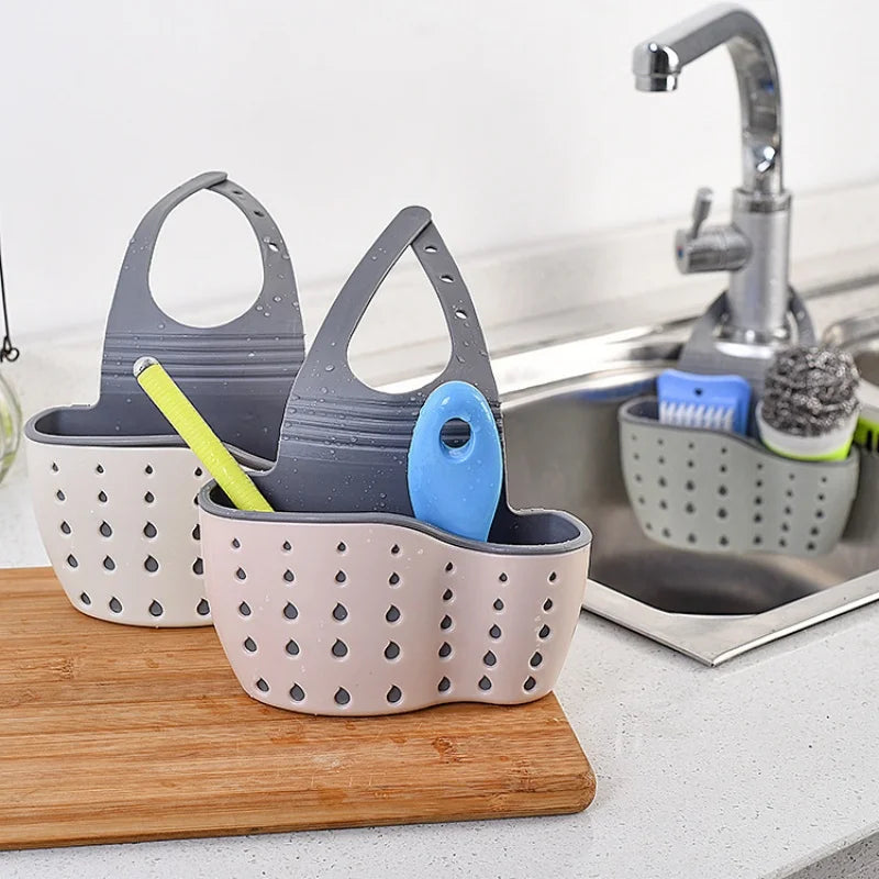 Snap-On Sink Draining Hanging Bag – Kitchen Sponge Holder Sink Sponge Holder Axl