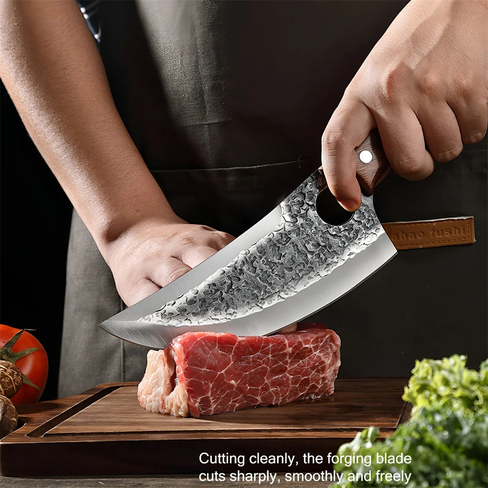 Professional Steel Boning Knife – Wooden Handle Kitchen Knife Kitchen Boning Knife Axl