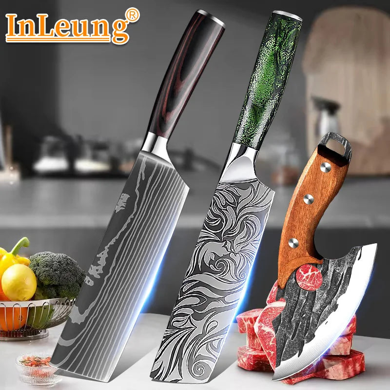 InLeung Damascus Chef Knife – Sharp Stainless Steel Kitchen Knife Chef Knife Axl
