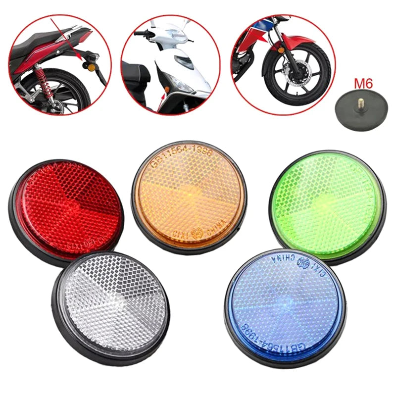 Circular Motorcycle Bicycle Reflector – M6 Screw Night Safety Vehicle Reflector Axl