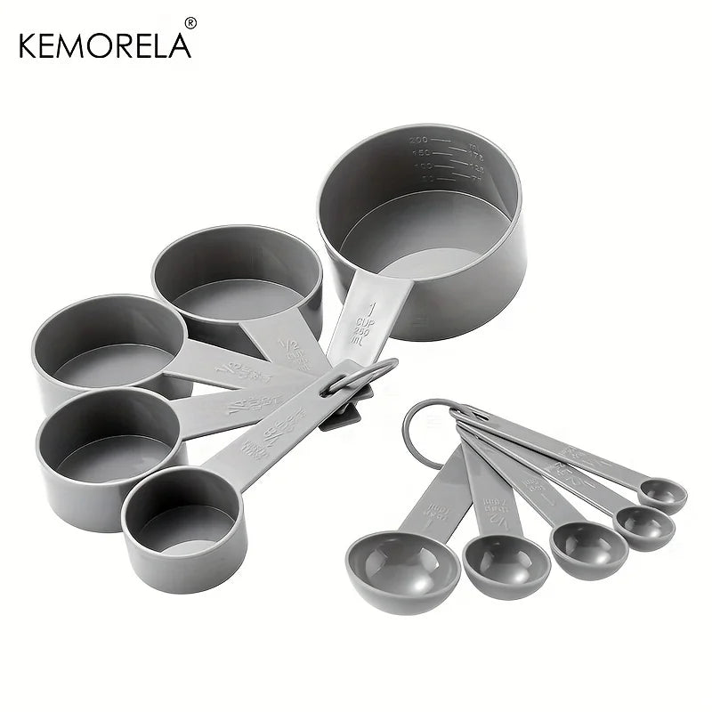 10-Piece Measuring Spoons & Cups Set | Kitchen Baking Tools Measuring Spoons Set Axl Light Grey