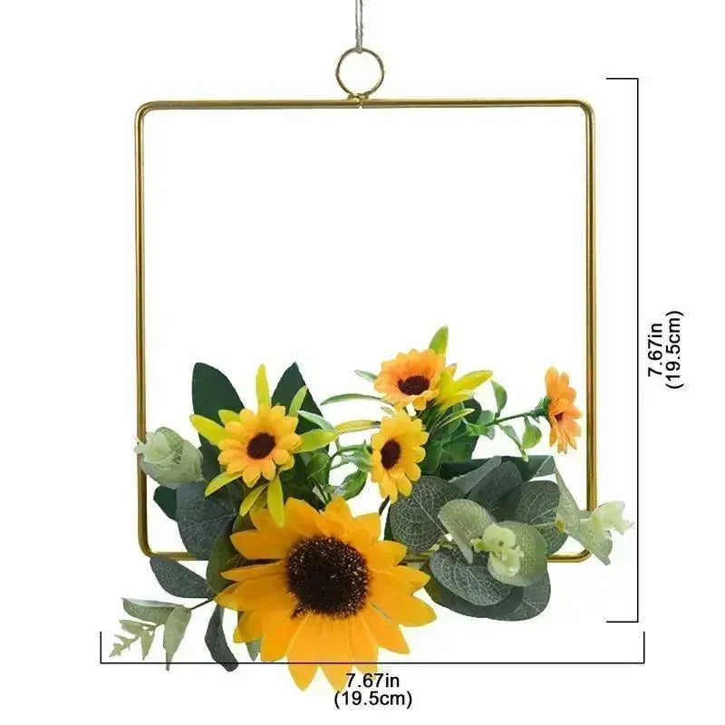 Sunflower Metal Wreath Iron Wall Décor – Home & Garden Metal Wall Wreath Axl
