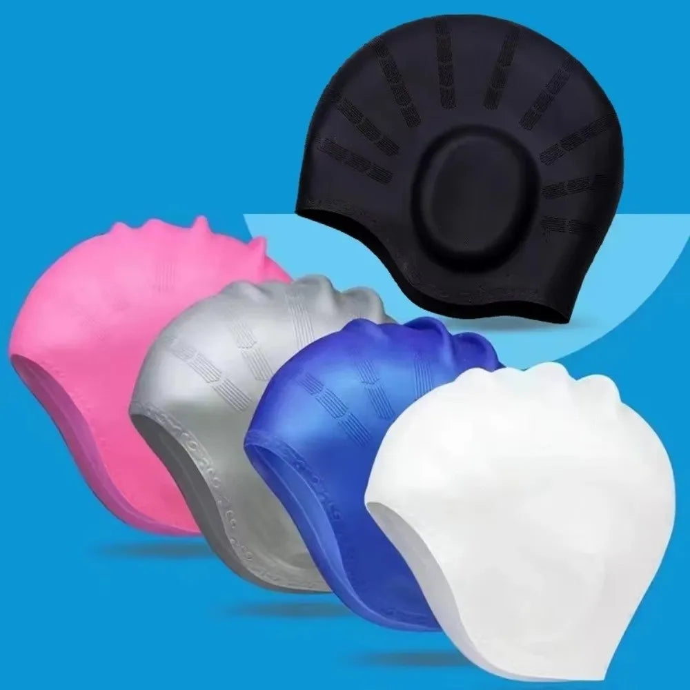 Silicone Swim Cap with Ear Pockets – Large Size, High Elasticity Silicone Swim Cap Axl