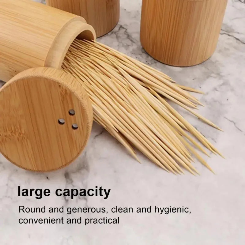 Bamboo Toothpick Holder Dispenser – Dustproof Storage Box Toothpick Holder Axl