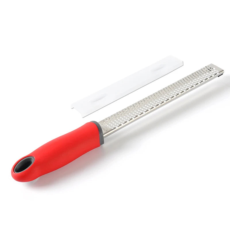 Stainless Steel Cheese & Lemon Grater with Protective Cover Cheese Grater Zester Axl Red