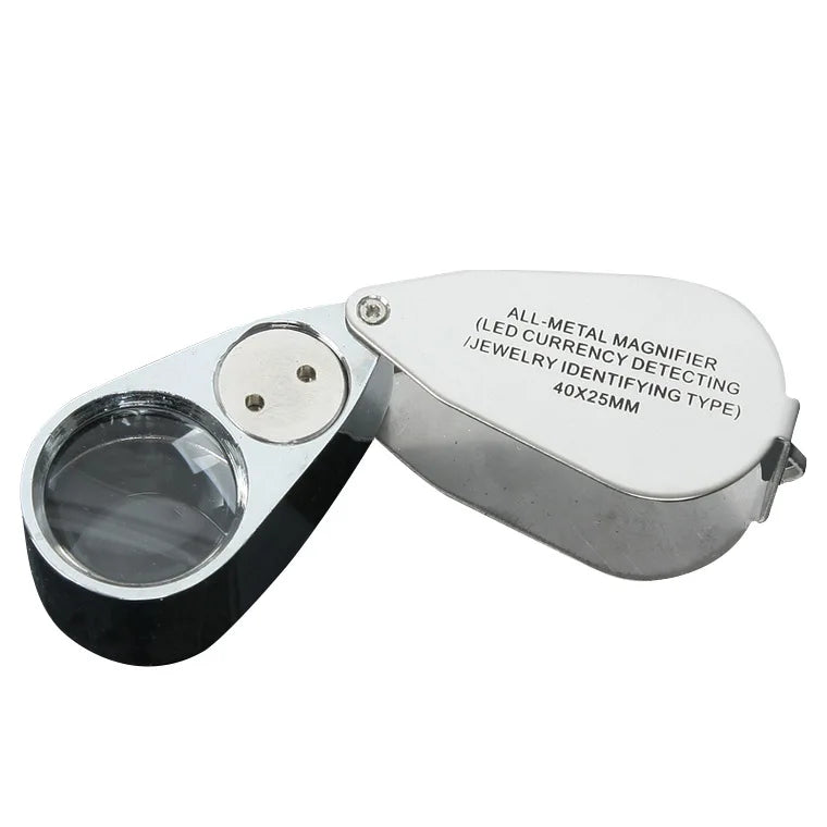 40X Folding Magnifier with LED – Jewelry & Banknote Loupe Magnifier Loupe Axl