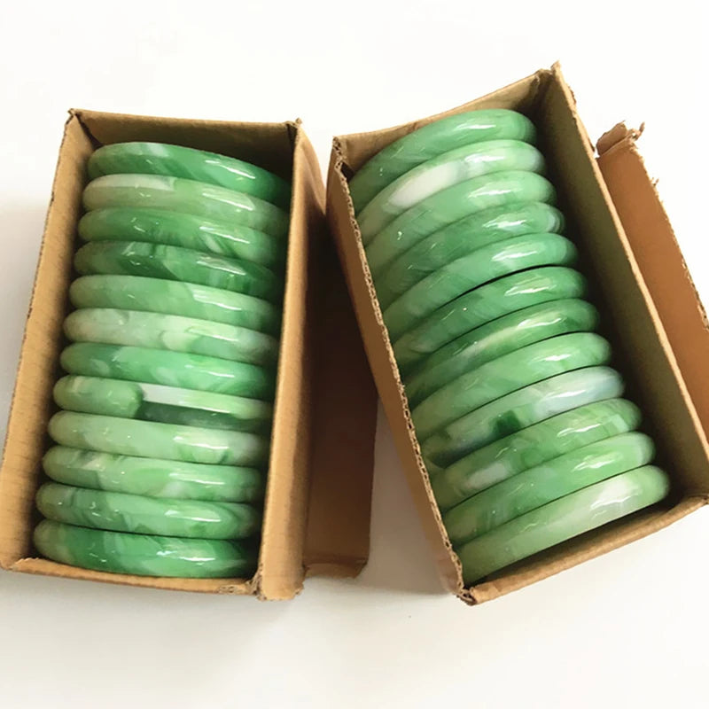 Imitation Jade Glass Bracelet – Green Vintage Bangle for Women Bangle Bracelet Axl