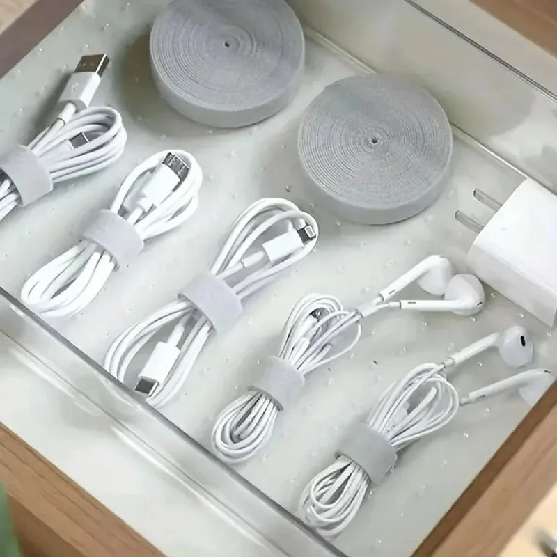 Hook & Loop Cable Ties – USB & Cord Organizer | Grey 1 PC Cable Organizer Ties Axl