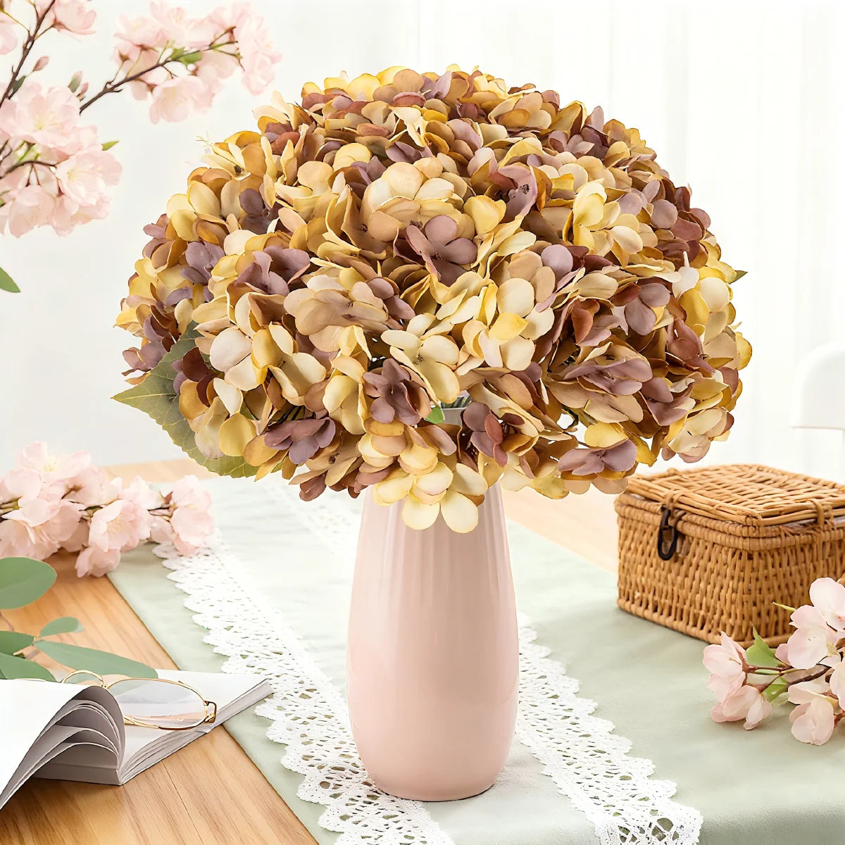 Artificial Silk Hydrangea Bouquet – Wedding & Home Decor Artificial Flower Bouquet Axl