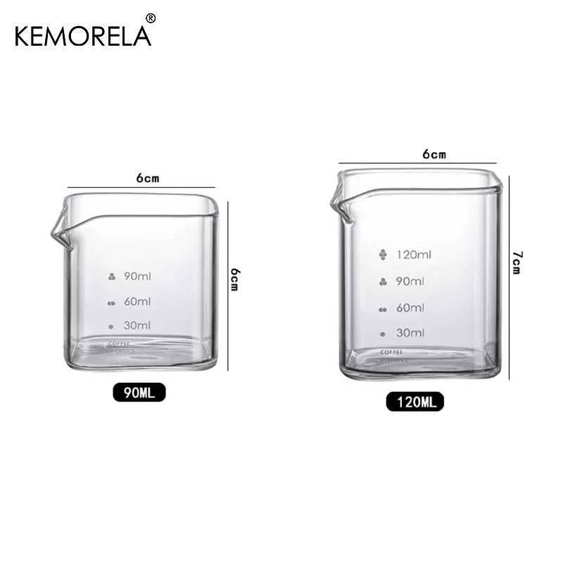 KEMORELA Glass Espresso Cup 90/120ml – Measuring Shot Glass Glass Measuring Cup Axl