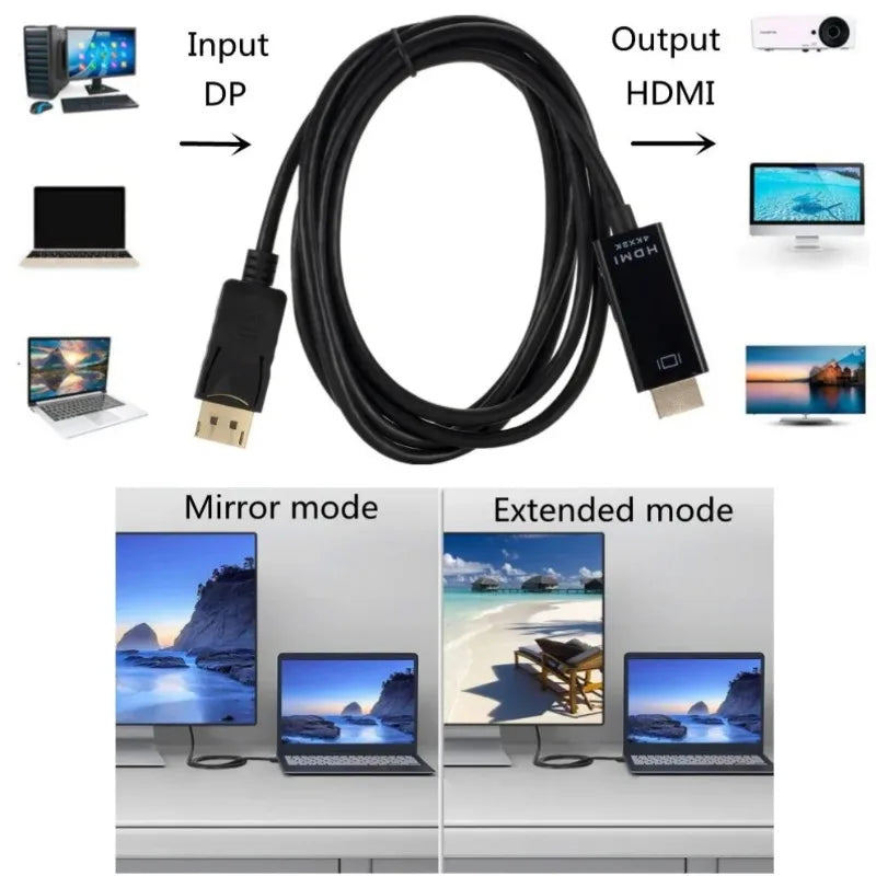 4K DisplayPort to HDMI Adapter Cable – DP to HDMI Converter Display Adapter Cable Axl