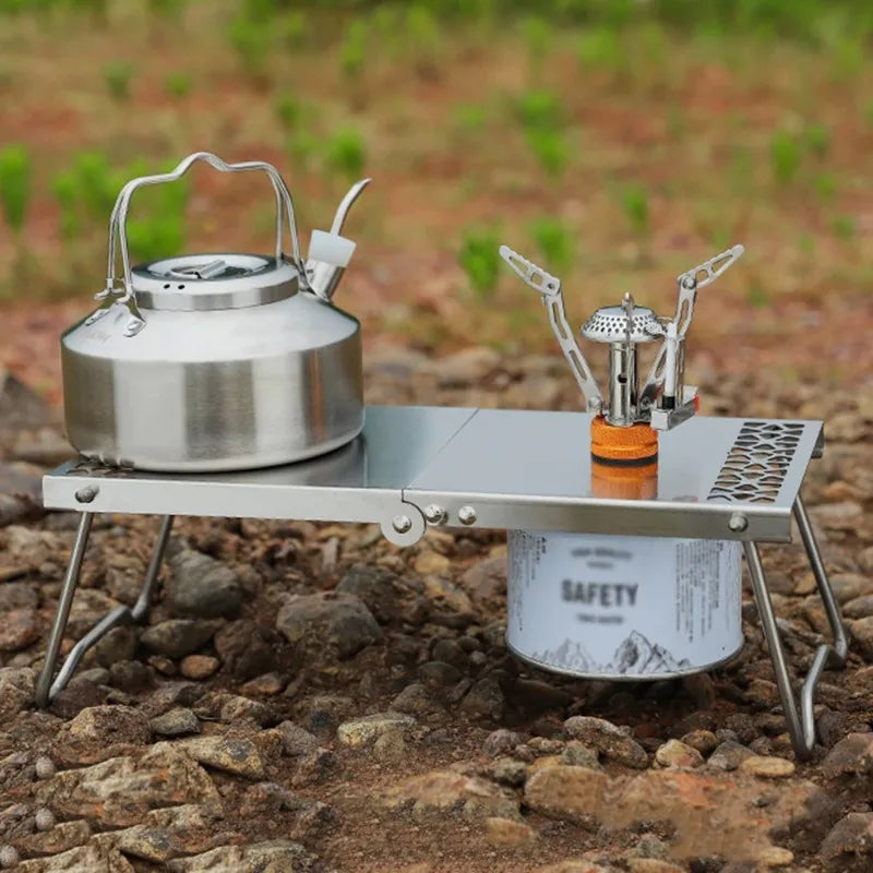 Folding Camping Stove Table – Lightweight Stainless Steel Folding Camp Table Axl