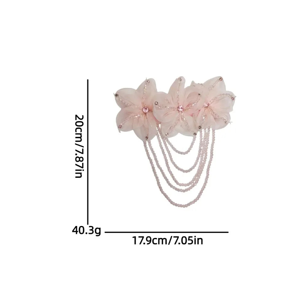 Beaded Flower Patch Crystal Chiffon Shoulder Tassel Epaulet Shoulder Tassel Epaulet Axl style 6