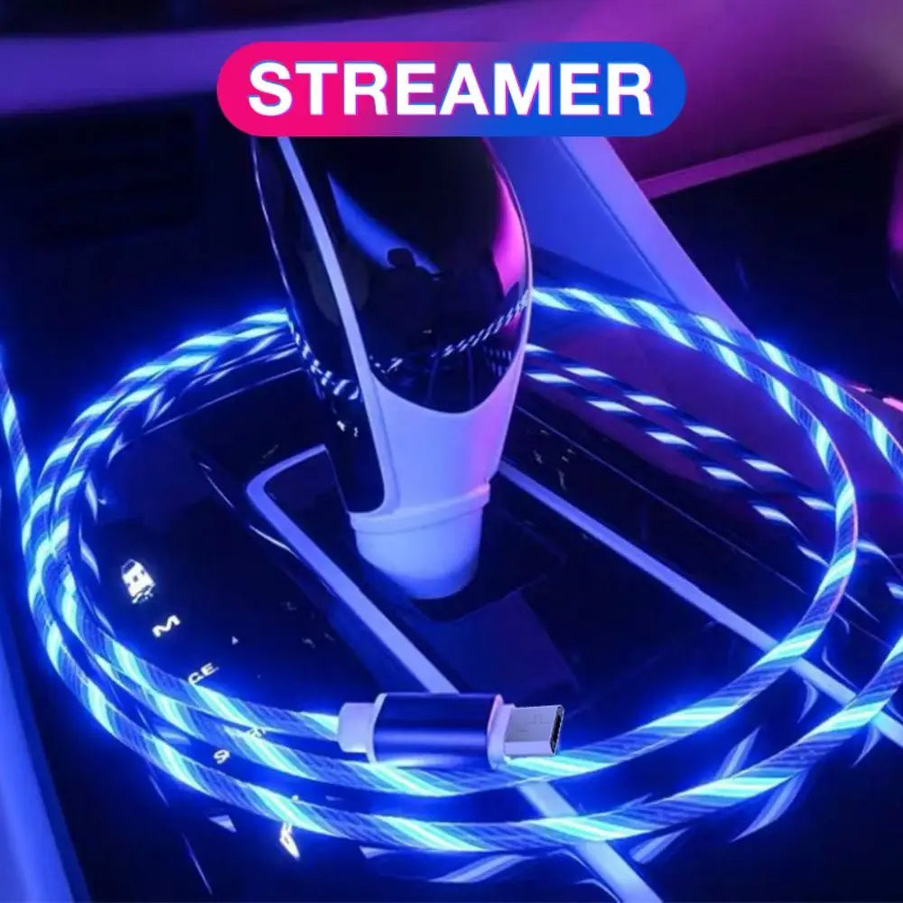 LED Glowing USB-C & Micro USB Charging Cable – 1M Luminous USB Charging Cable Axl green-Micro USB