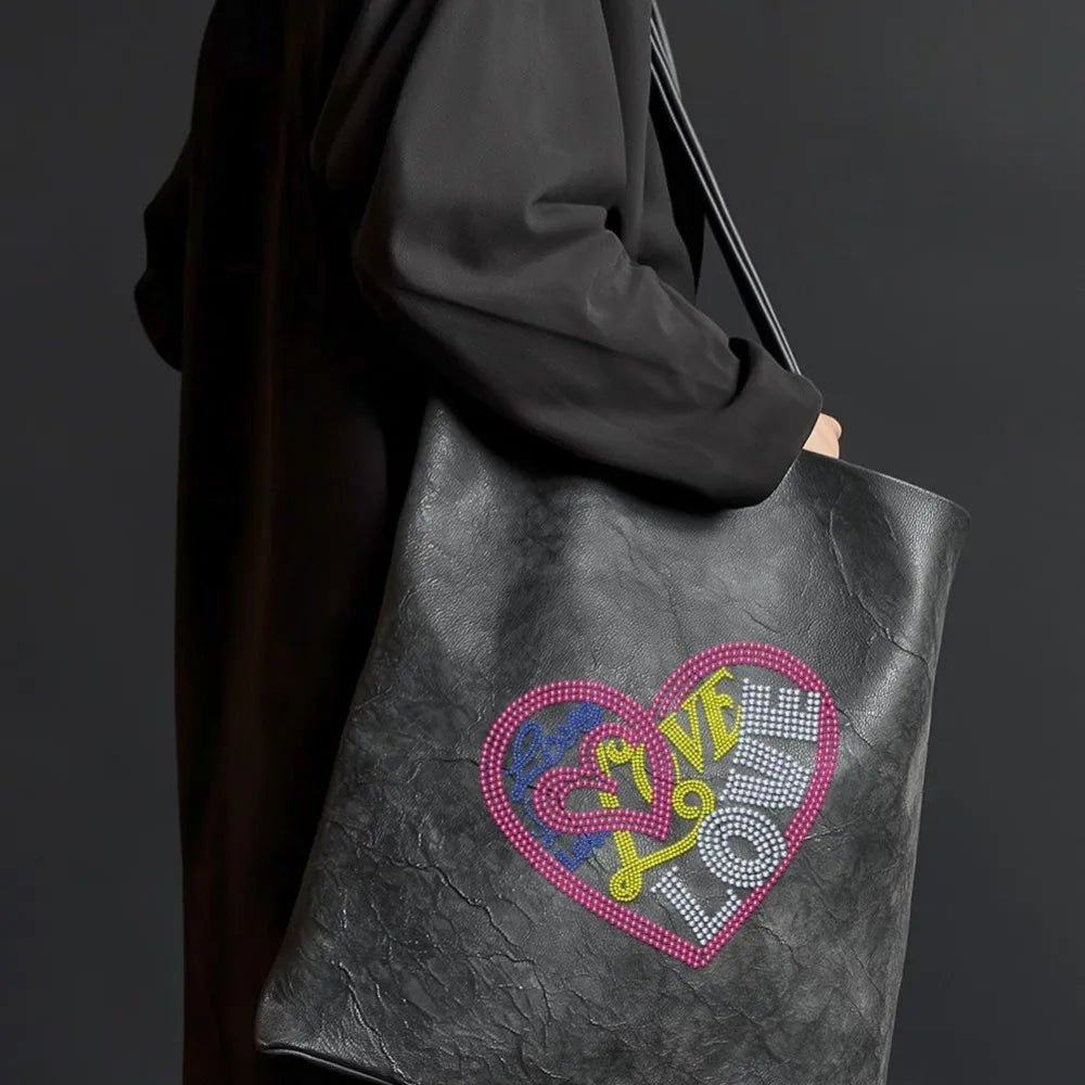 Love Heart Rhinestone Iron-On Patch – Bling Heat Transfer Decal Iron-On Rhinestone Patch Axl