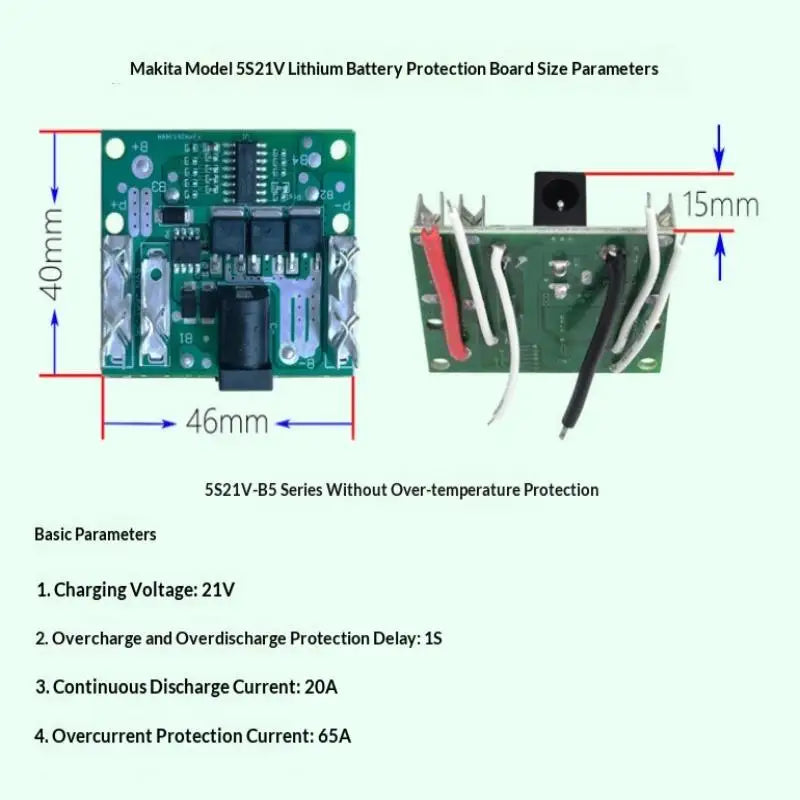 BMS 5S 20A Li-ion Battery Protection Board for 18650 Cells Battery Protection Board Axl