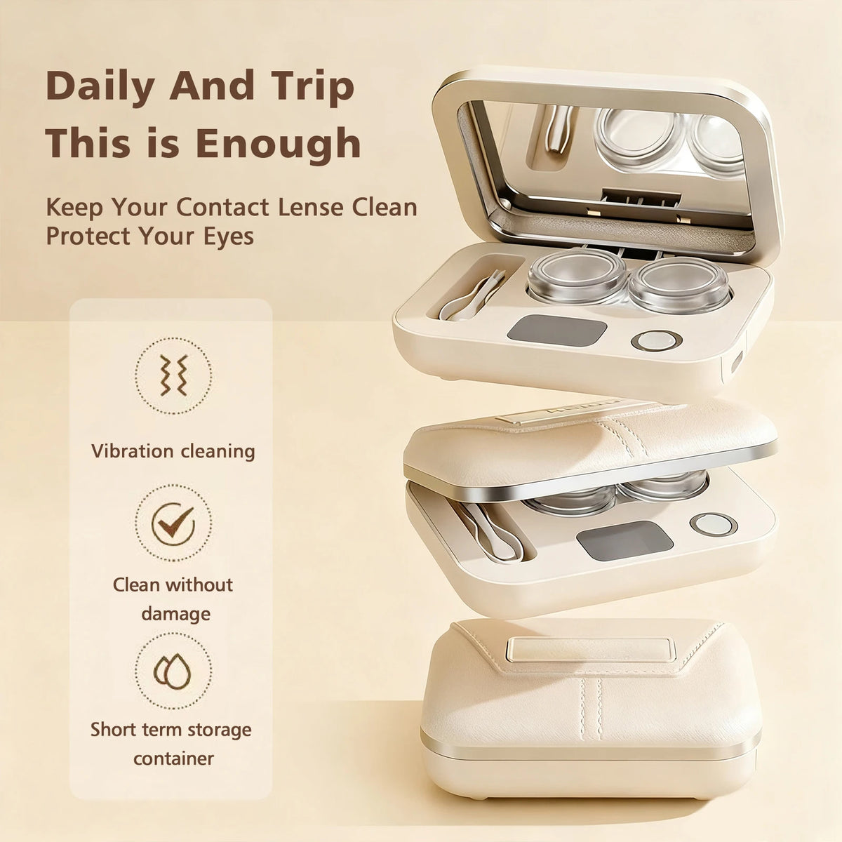 Rechargeable Electric Contact Lens Cleaner & Portable Case Contact Lens Cleaner Axl