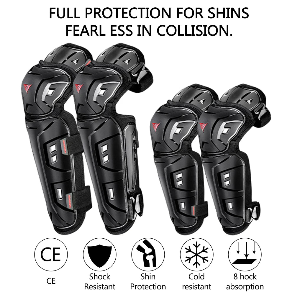Knee & Elbow Pads Set 4Pcs – Motocross & Skating Protection Protective Riding Pads Axl