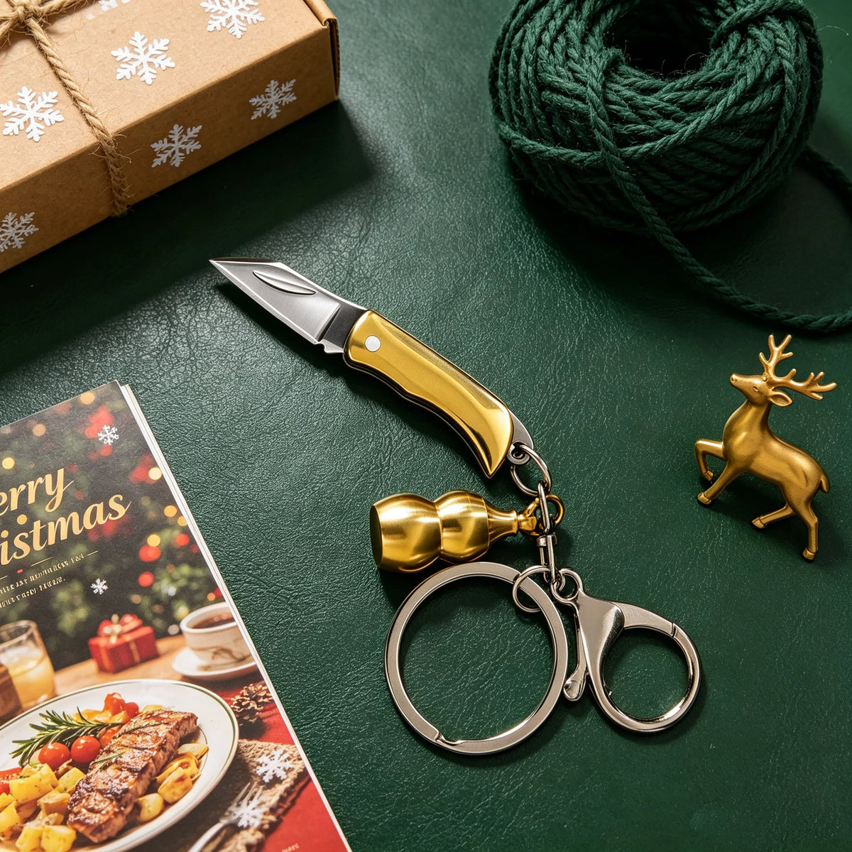 Mini Folding Pocket Knife – Keychain Box Cutter & Camping Tool Folding Pocket Knife Axl Folding Knife-Golden