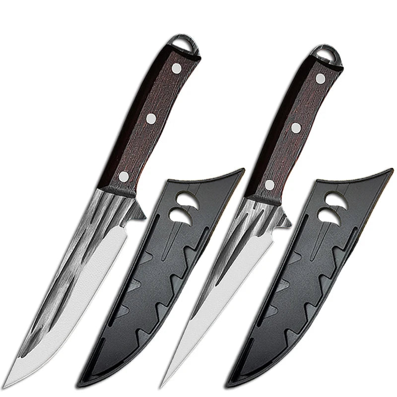Stainless Steel Boning Knife with Wood Handle & Sheath Boning Knife Axl AB-2pcs