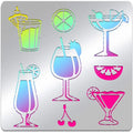 Stainless Steel Cocktail Stencils – Summer Drink & Lemon Templates Craft Stencil Template Axl AECH04-18905