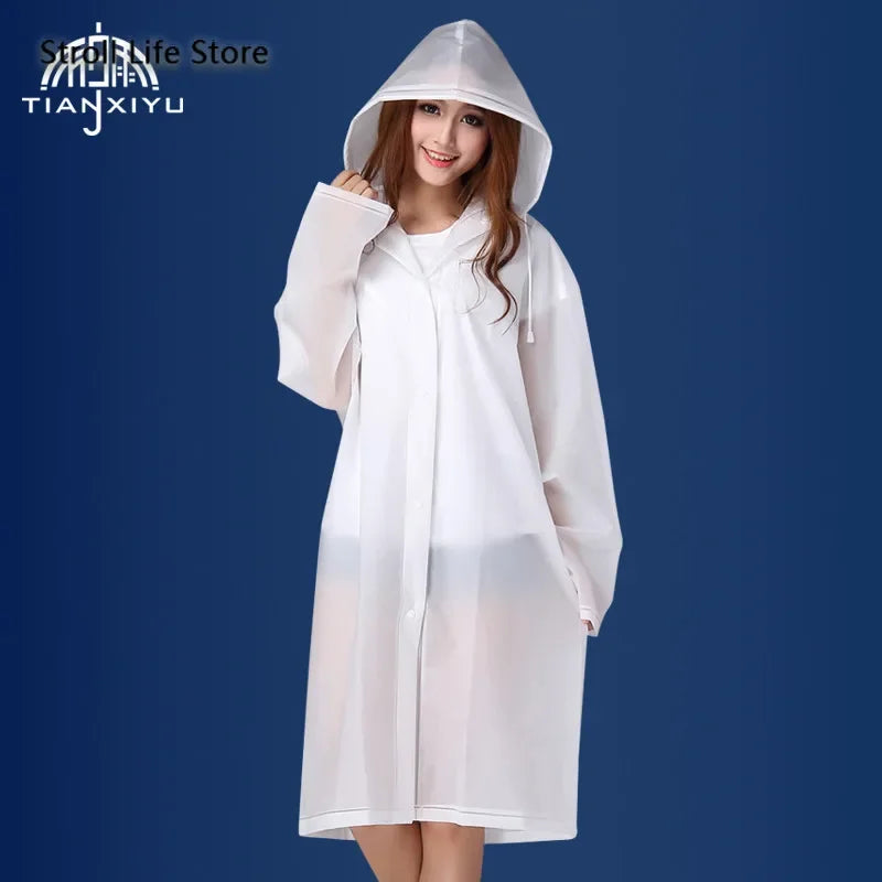 Women's Waterproof Rain Poncho – Clear Yellow Nylon Raincoat Women's Rain Poncho Axl