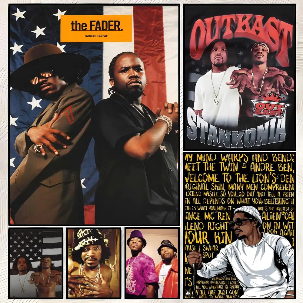 OutKast Band Poster – Self-Stick HD PVC Waterproof Wall Art Wall Art Poster Axl