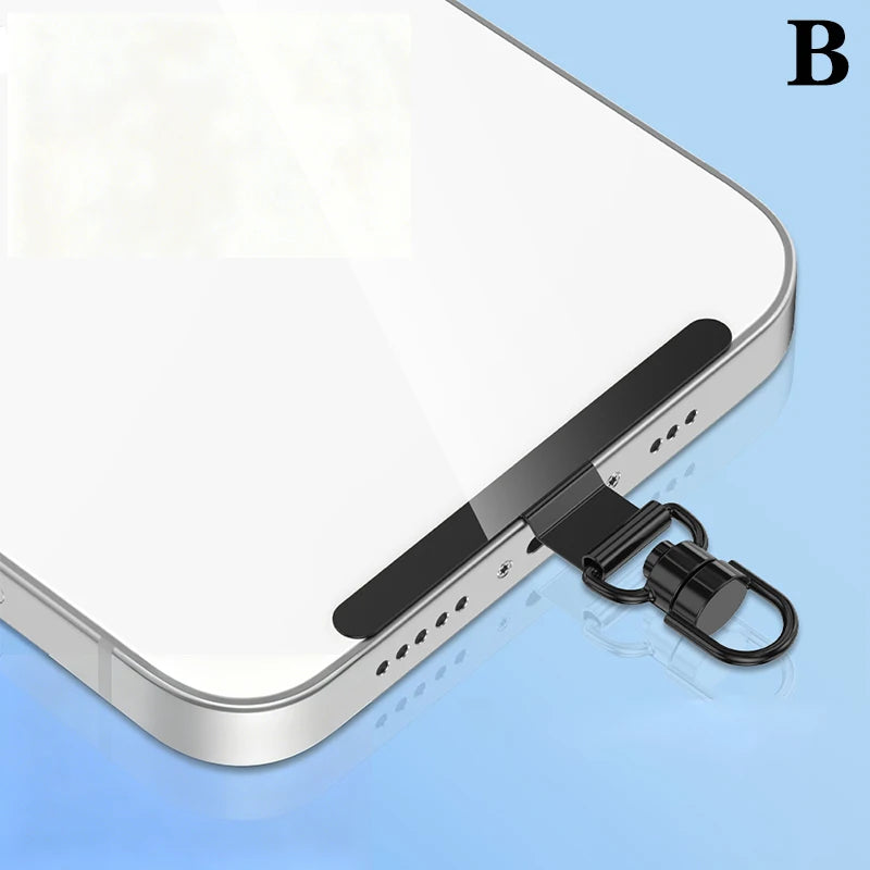 Steel Phone Lanyard Clip Patch – 360° Metal Strap Tab Phone Lanyard Clip Axl B Black