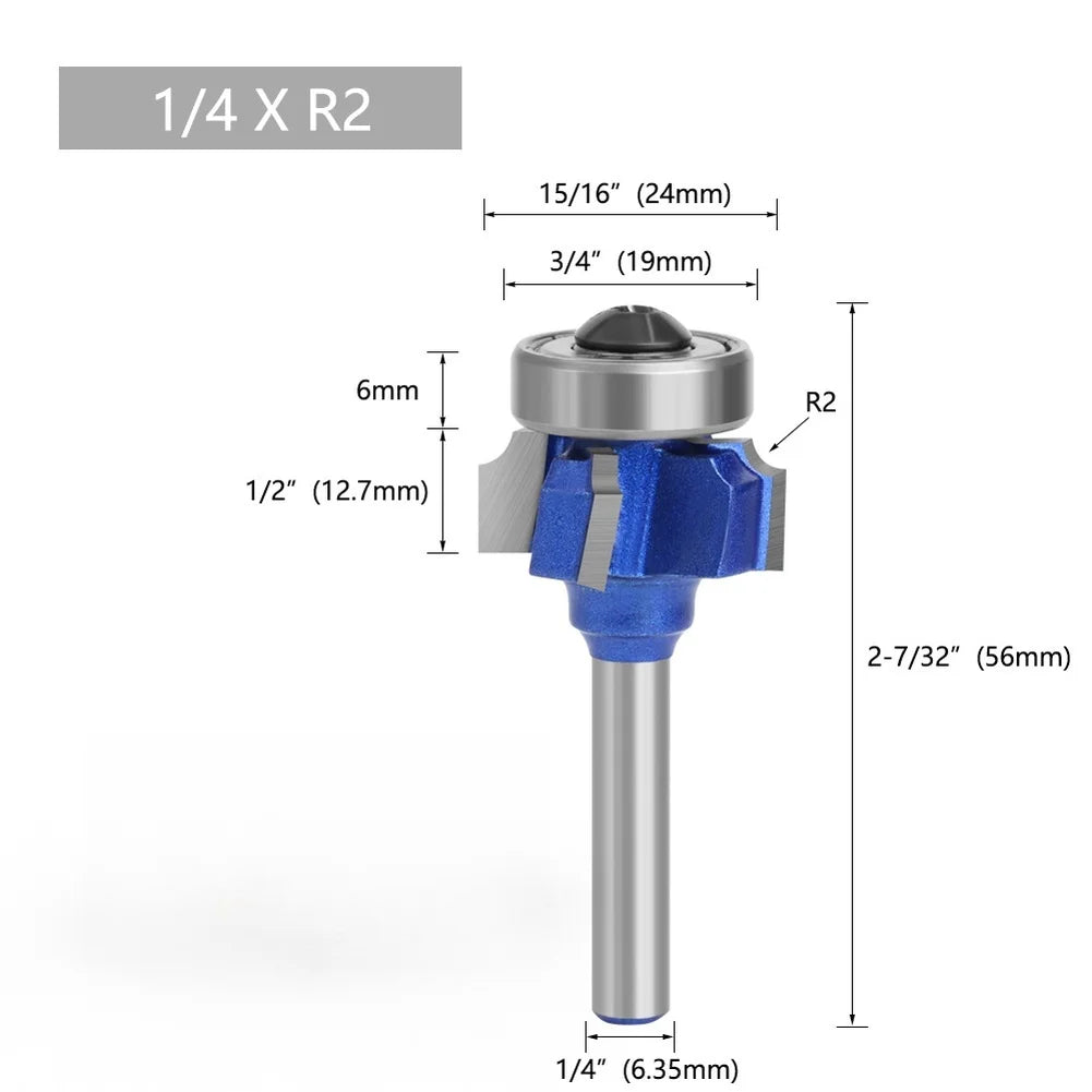 4-Flute Router Bit Set 8mm Shank – R1 R2 R3 Edge Trimmer Woodworking Router Bit Axl 1pc R2 China Mainland