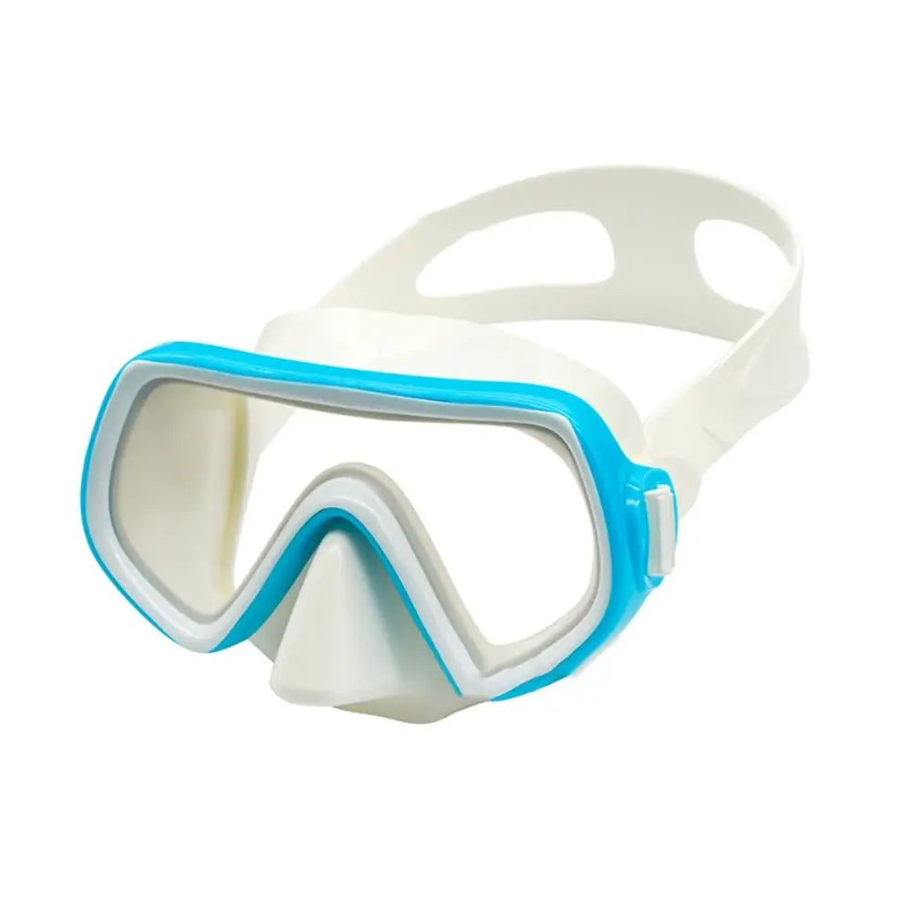 Kids Anti-Fog Swim Goggles with Nose Cover | PC Lens PVC Strap Kids Swim Goggles Axl light blue-white
