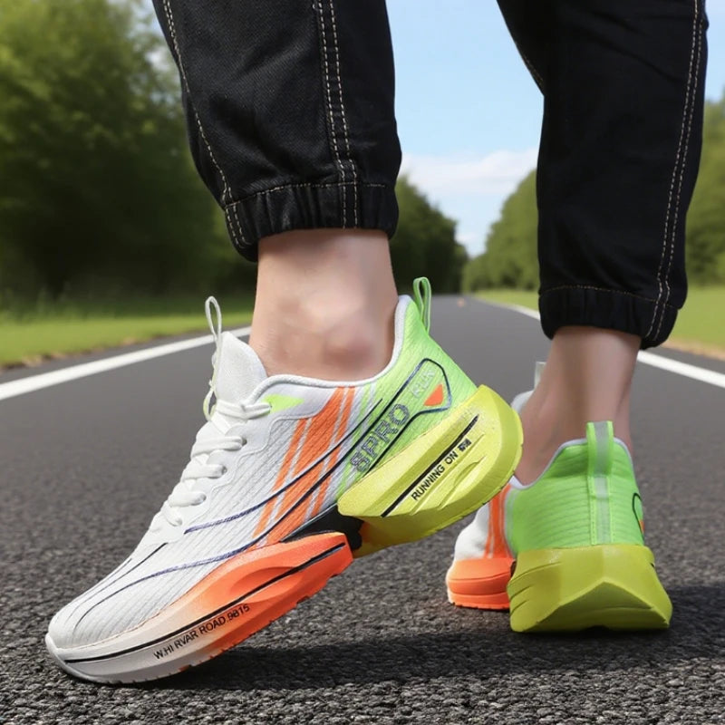 ZULIWAGN Lightweight Breathable Running Shoes – Unisex Running Shoes Axl White Orange 40
