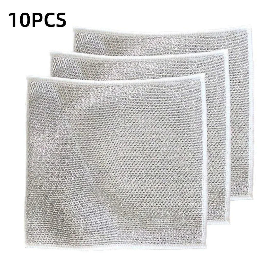 10-Pack Steel Wire Dishwashing Cloths | Kitchen Scrubber Pads Kitchen Scrubbing Cloth Axl 10pcs
