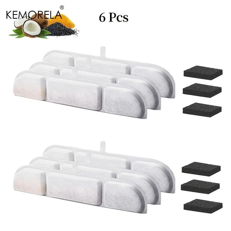Cat Water Fountain Filters with Activated Carbon – 6 or 12 Pack Pet Fountain Filter Axl 6PCS
