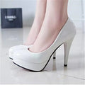 Women's Patent Leather Platform High Heel Pumps | Sizes 34–42 Platform Heel Pumps Axl 37 WHITE
