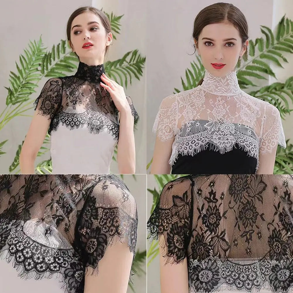 Women's Lace Detachable Fake Collar – Embroidered Lapel Scarf Detachable False Collar Axl