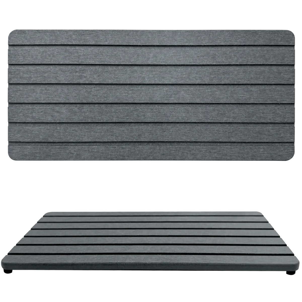 2-Pack Diatomite Stone Coasters & Drying Mat | Kitchen Counter Stone Drying Mat Axl Dark Grey-2PCS 21 X 10CM