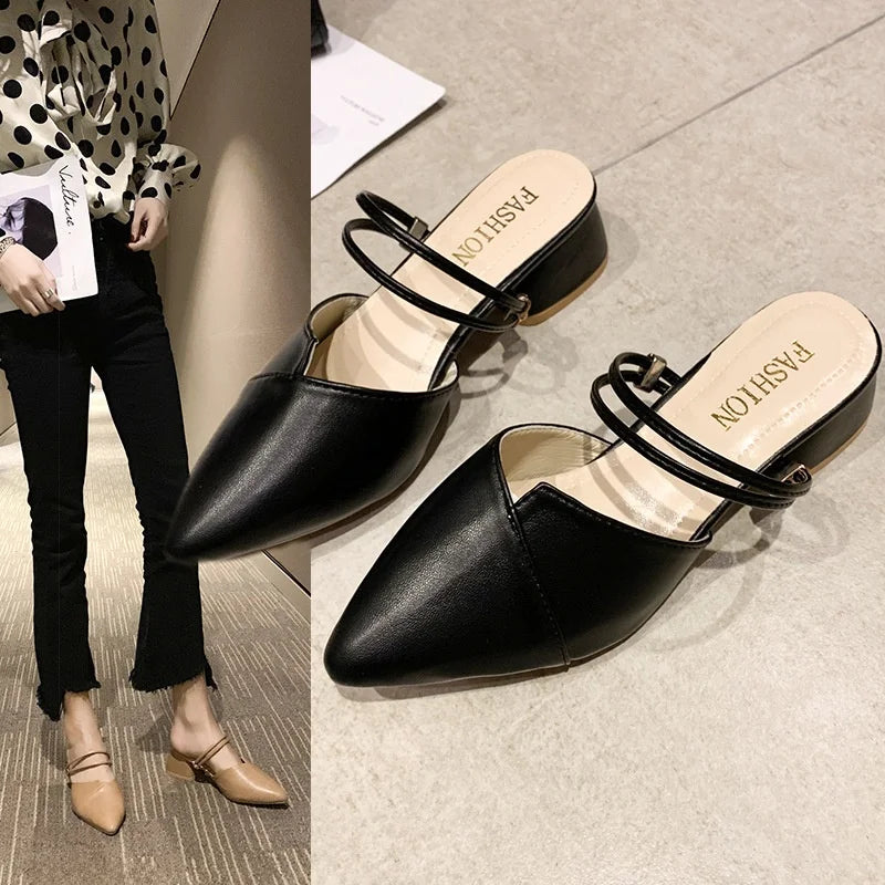Women's Wedge Heel Pointed Toe Slip-On Sandals | Summer Wedge Sandals Axl
