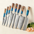 67-Layer Damascus Steel Kitchen Knife Set – Chef & Santoku Kitchen Knife Set Axl Kitchen Knife-8PCS