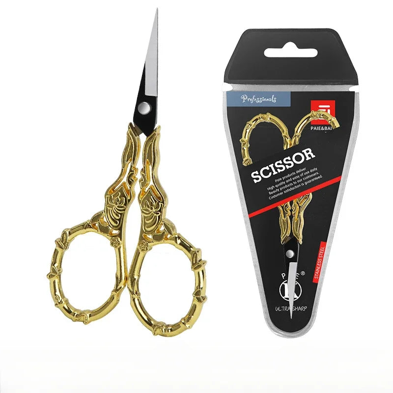 Retro Sewing Scissors – Steel Embroidery & Cross-Stitch Cutter Embroidery Scissors Axl Scissors-Golden L