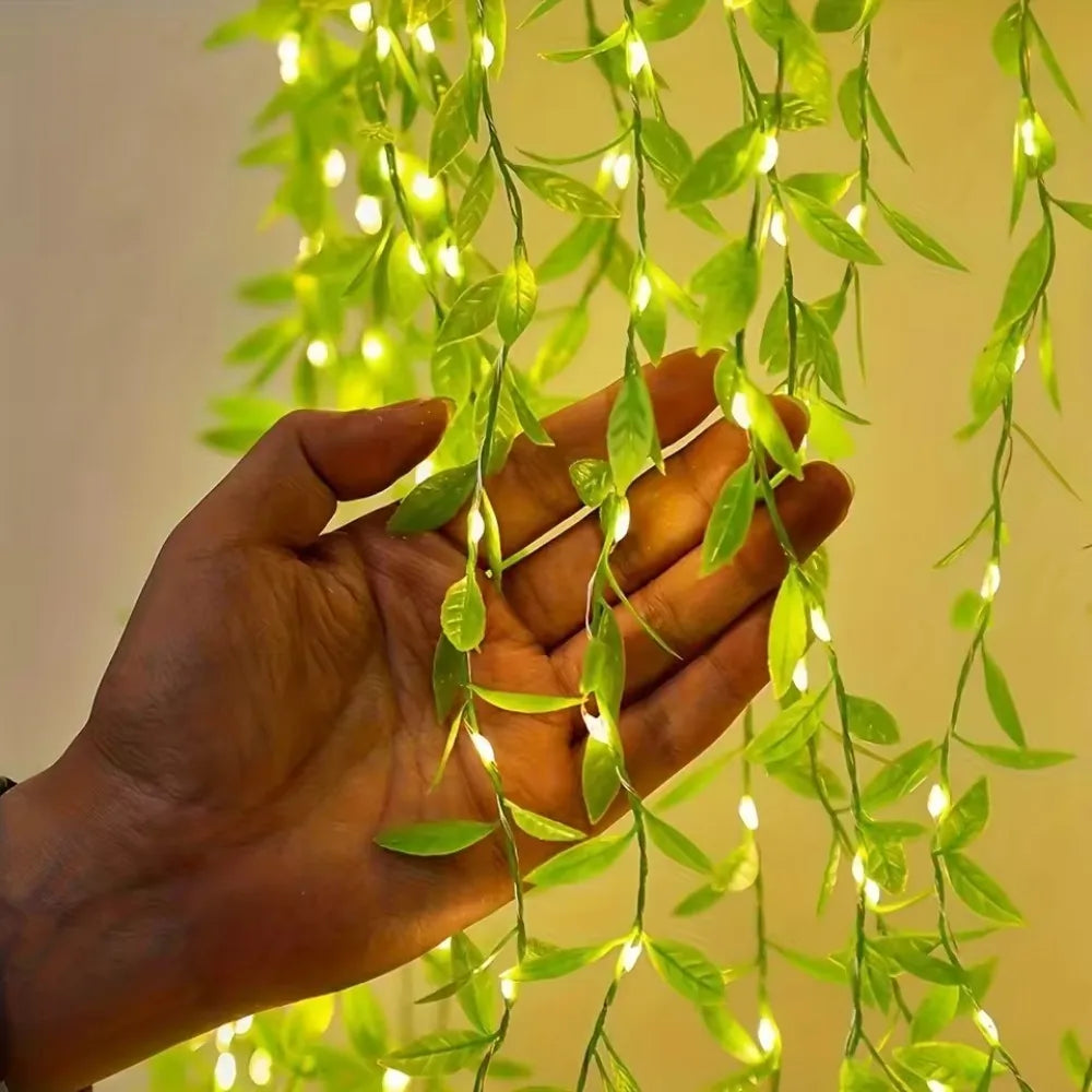 2M Willow Leaf Fairy String Lights – 20 LED Battery Operated Fairy String Lights Axl