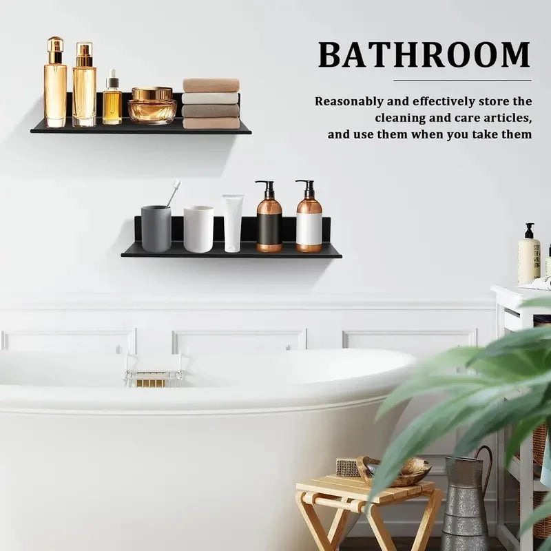 Metal Wall Shelf – Drill-Free Storage Rack for Home & Kitchen Wall Storage Shelf Axl