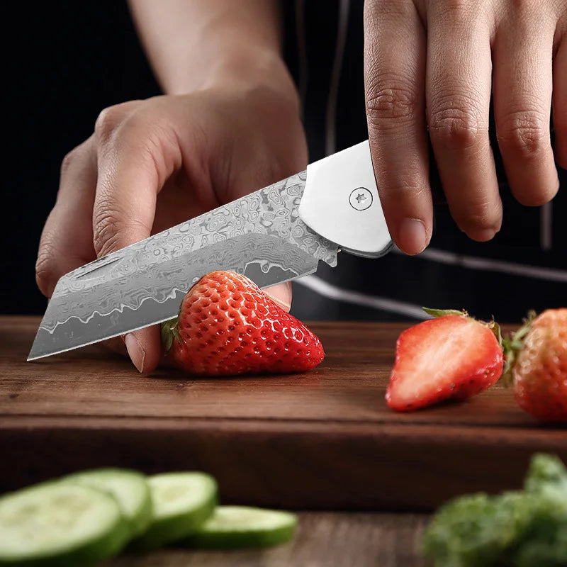 Damascus Steel Boning Knife – 8.5" Wood Handle | InLeung Damascus Kitchen Knife Axl